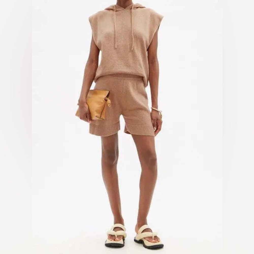 The Frankie Shop Juno Sleeveless Knit Hoodie Wool Blend Terra Cotta XS/S NWT
